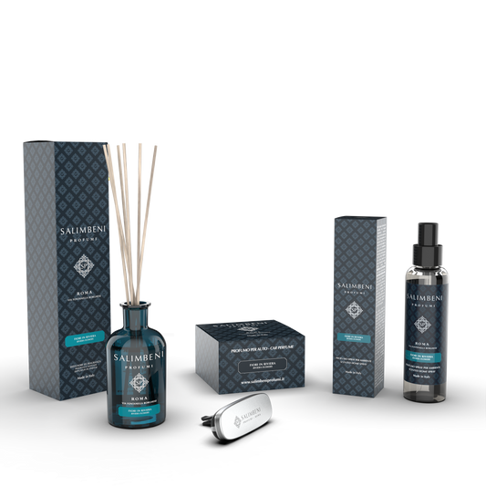 Bloemenrivièra 250ml + Autoparfum Chroom Bloemenrivièra + Huisparfum Spray 150ml Bloemenrivièra