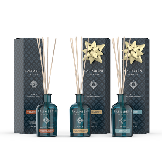 3 Geurstokjes 100 ml (Antiek Hout Salimbeni + Notenhout en Bruyère om GRATIS TE PROBEREN + Adem Van de Zee om GRATIS TE PROBEREN)