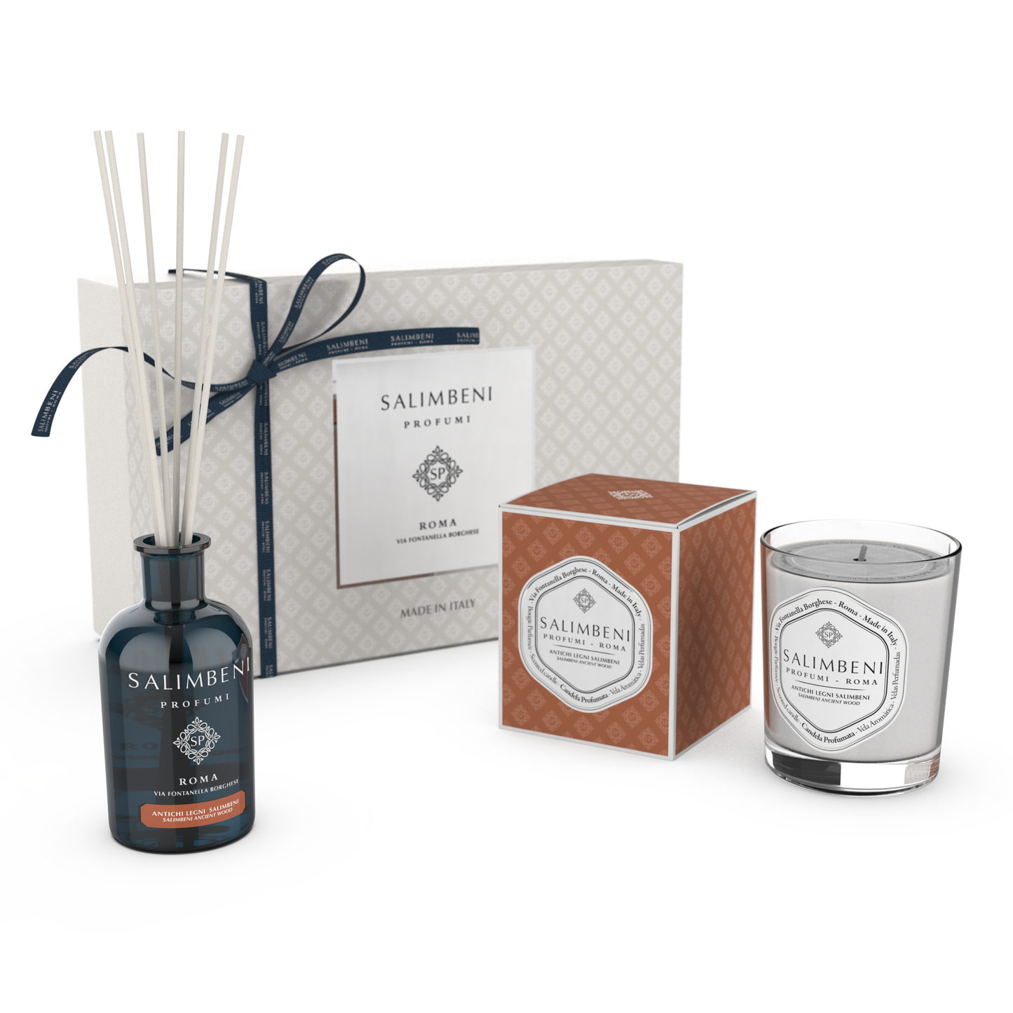 Coffret Cadeau de votre choix (Diffuseur à Bâtonnets 250 ml + Bougie Parfumée du même parfum)