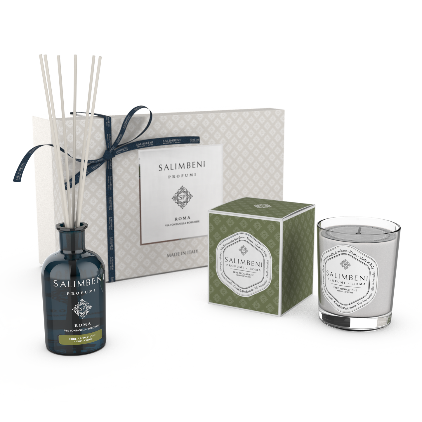 Coffret Cadeau de votre choix (Diffuseur à Bâtonnets 250 ml + Bougie Parfumée du même parfum)