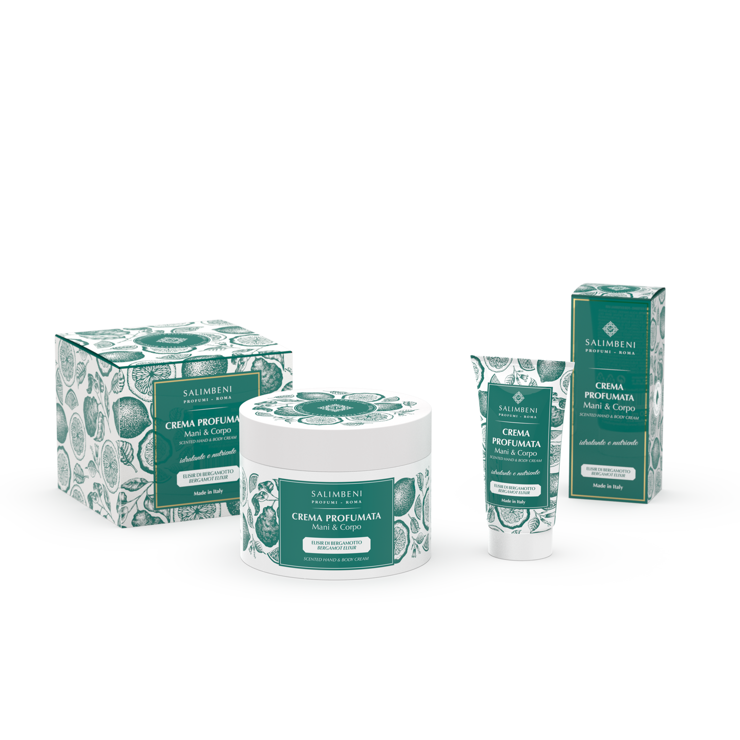 Crème Parfumée pour les Mains et le Corps 200 ml (parfum au choix) + Crème Parfumée pour les Mains et le Corps 50 ml du même parfum