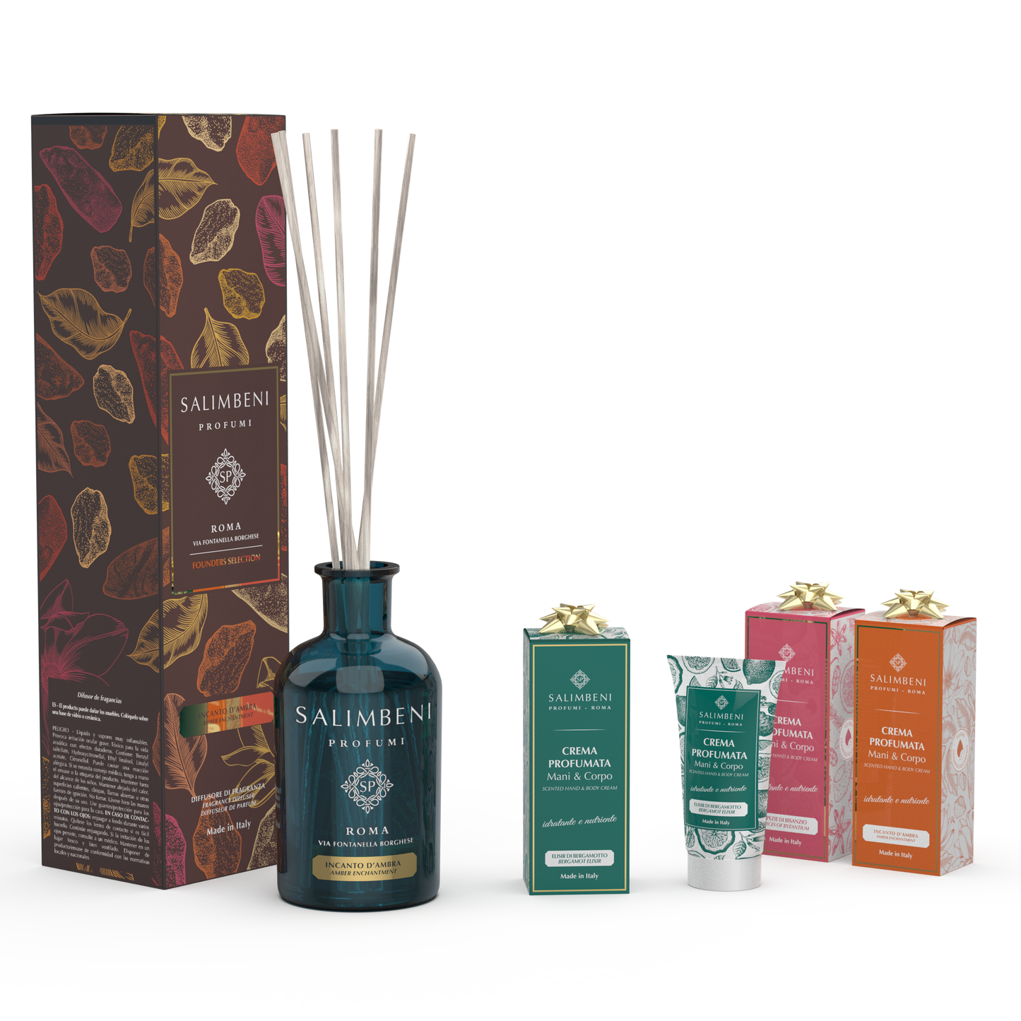 Diffuseur à Bâtonnets 250 ml de votre choix + 3 Crèmes Parfumées 50ml en ESSAI GRATUIT ( Élixir de Bergamote 50 ml + Magie d'Ambre 50 ml + Épices Byzantines 50 ml )