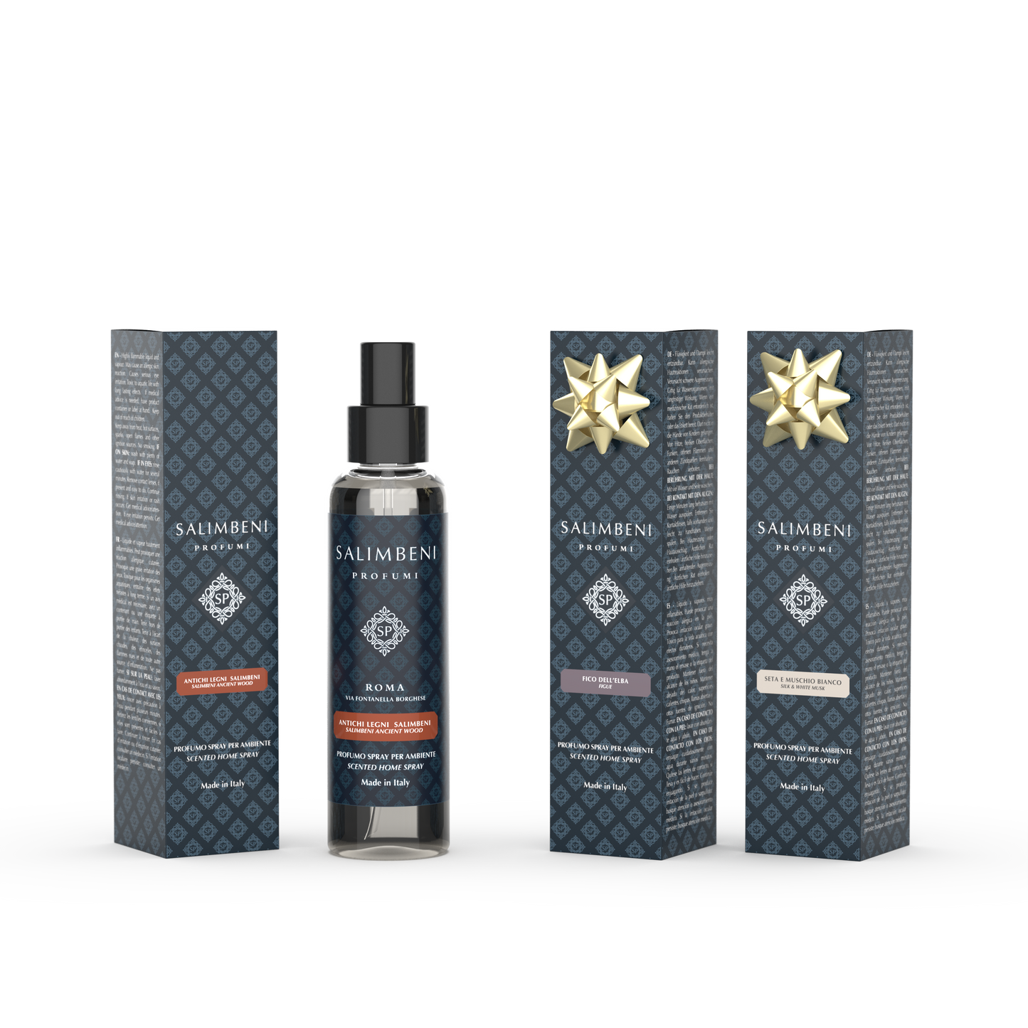 Vaporisateur d'Intérieur 150 ml Bois Anciens Salimbeni + Vaporisateur d'Intérieur 150 ml Figuier de l'Elbe en ESSAI GRATUIT + Vaporisateur d'Intérieur 150 ml Soie et Musc Blanc en ESSAI GRATUIT
