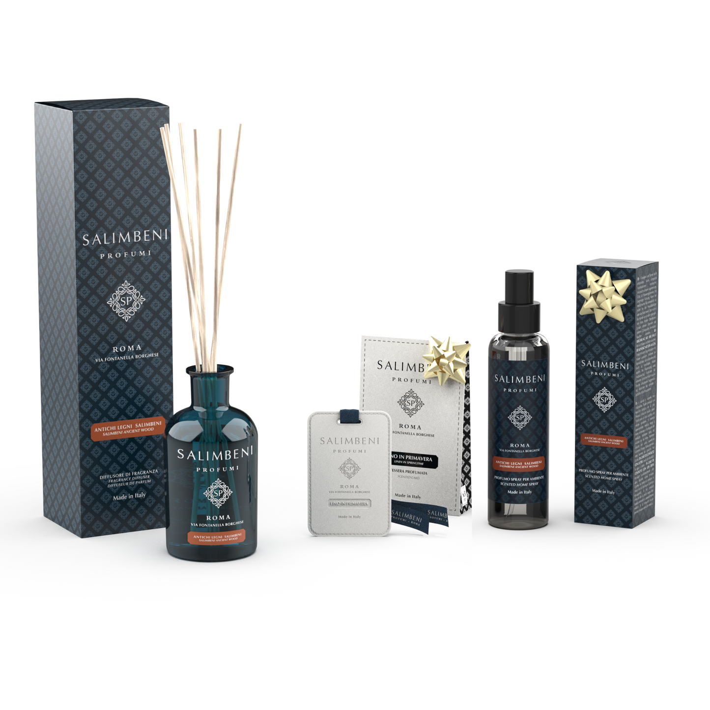 Diffuseur à Bâtonnets de 250 ml DE VOTRE CHOIX + Cartes Parfumées pour les Armoires (lot de 3) - Le Lin au Printemps en ESSAI GRATUIT + Vaporisateur d'Intérieur 150 ml du même parfum que le Diffuseur de 250 ml