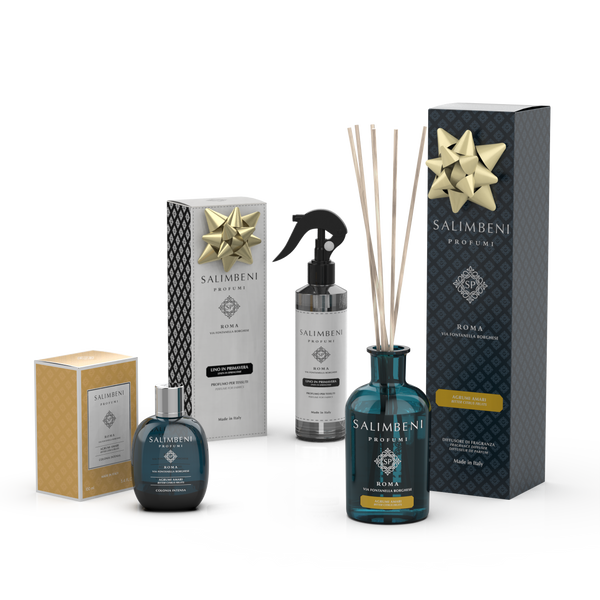 Eau de Cologne Intense 100 ml Agrumes Amers Salimbeni + Agrumes Amers 250 ml en ESSAI GRATUIT + Parfum Textile en Spray Le Lin au Printemps en ESSAI GRATUIT