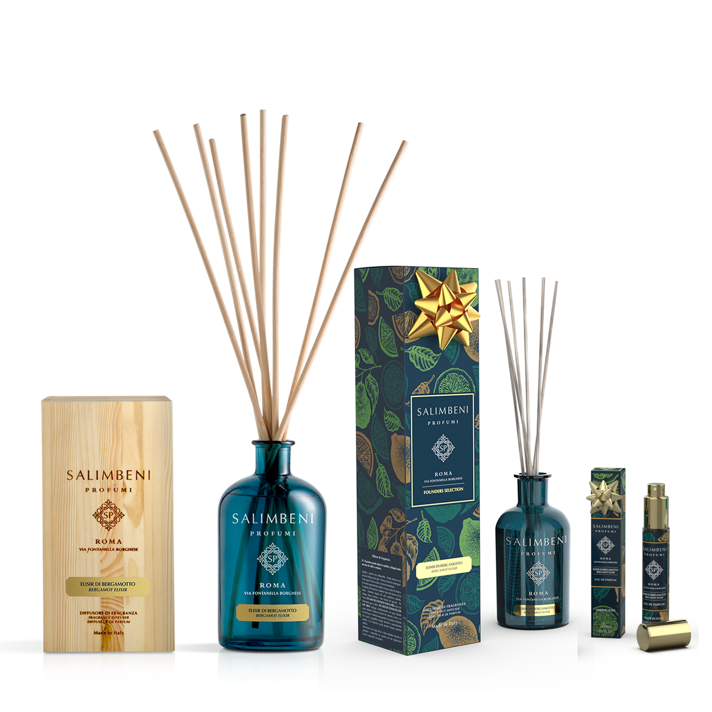 Founders Selection: 1000 ml Geurstokjes NAAR KEUZE + 250ml Geurstokjes GRAITS + 15 ml  Reis Eau de Parfum GRATIS
