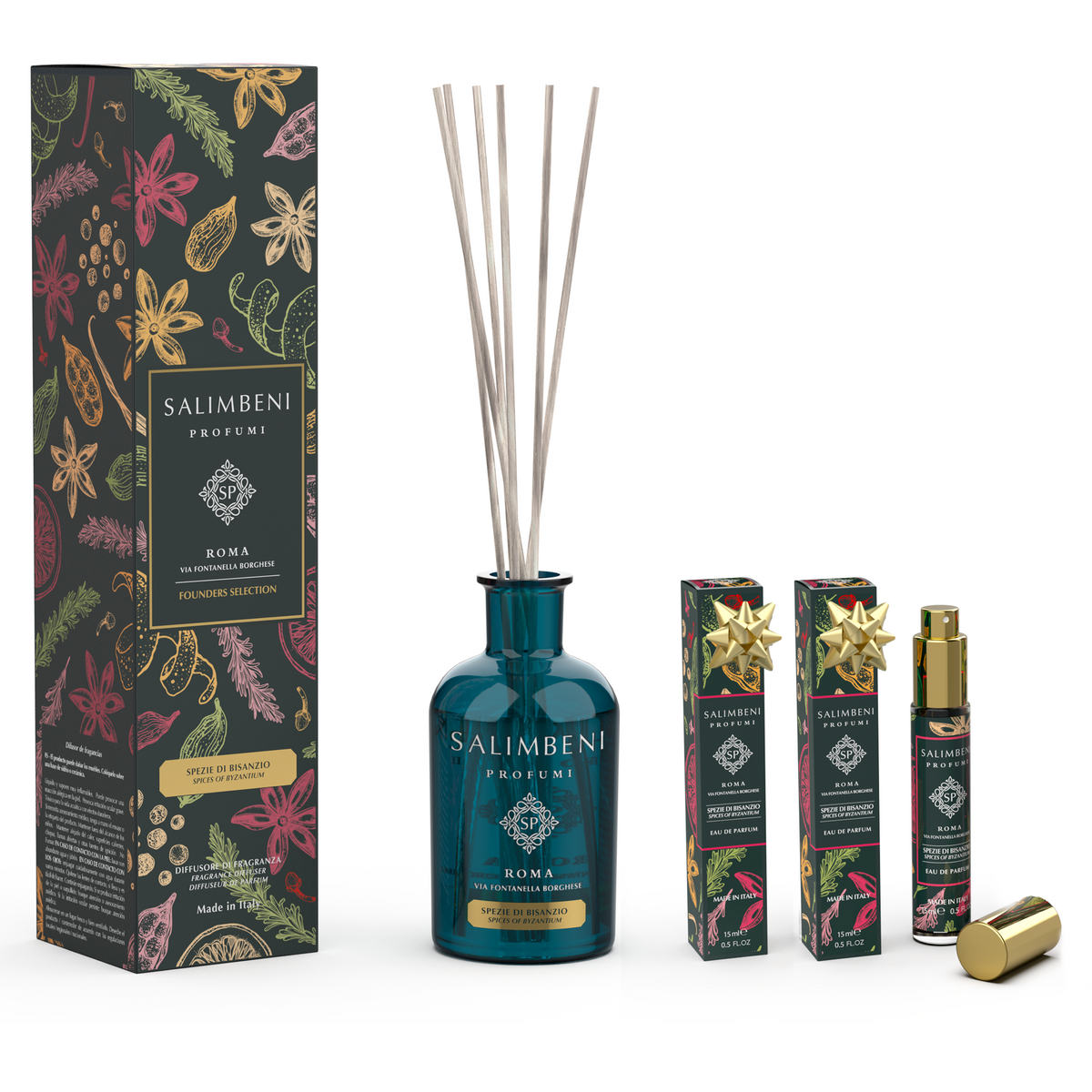 Founders Selection: 250 ml Geurstokjes naar keuze + 2 Reis Eau De Parfums 15ml met dezelfde geur GRATIS
