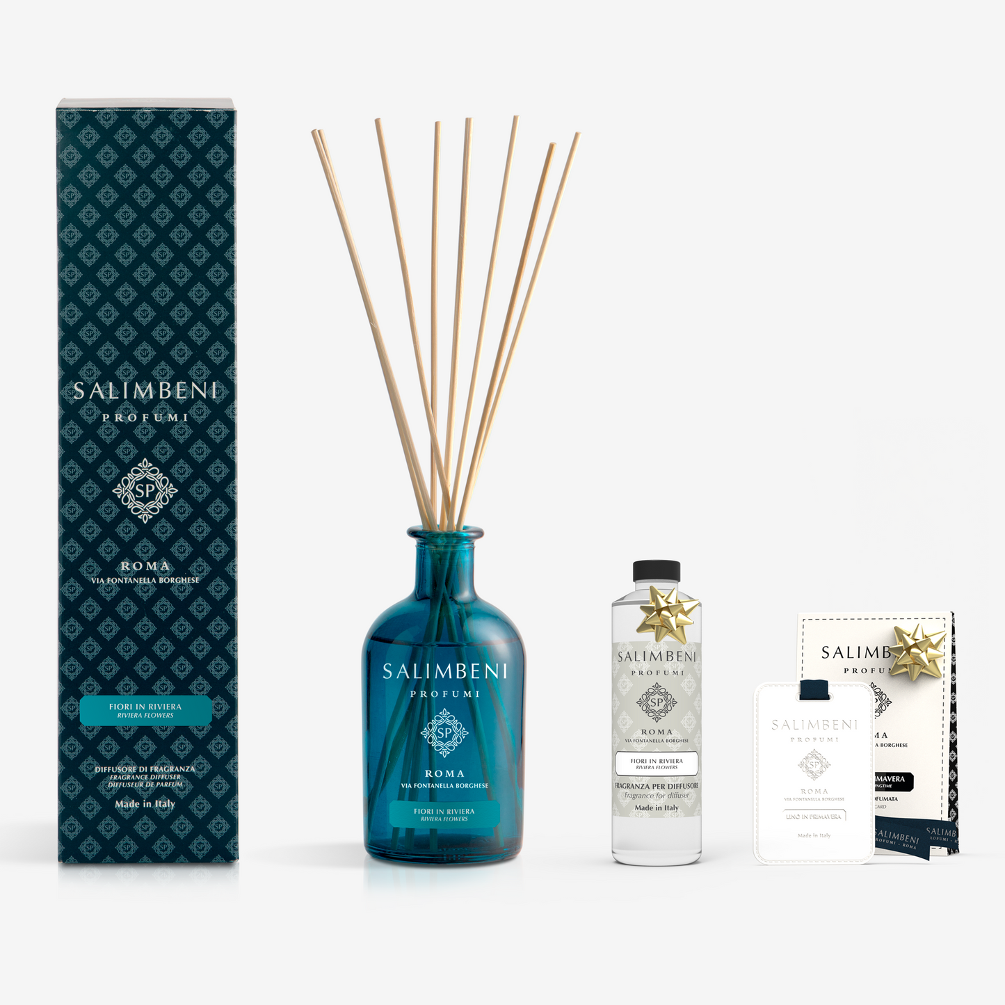 Diffuseur à Bâtonnets 250 ml DE VOTRE CHOIX + Recharge de 250ml du même parfum que le diffuseur + Cartes Parfumées pour les Armoires (lot de 3)