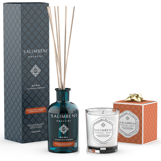 Bois Anciens Salimbeni 250 ml + Bougie Parfumée 190 gr DE VOTRE CHOIX en ESSAI GRATUIT
