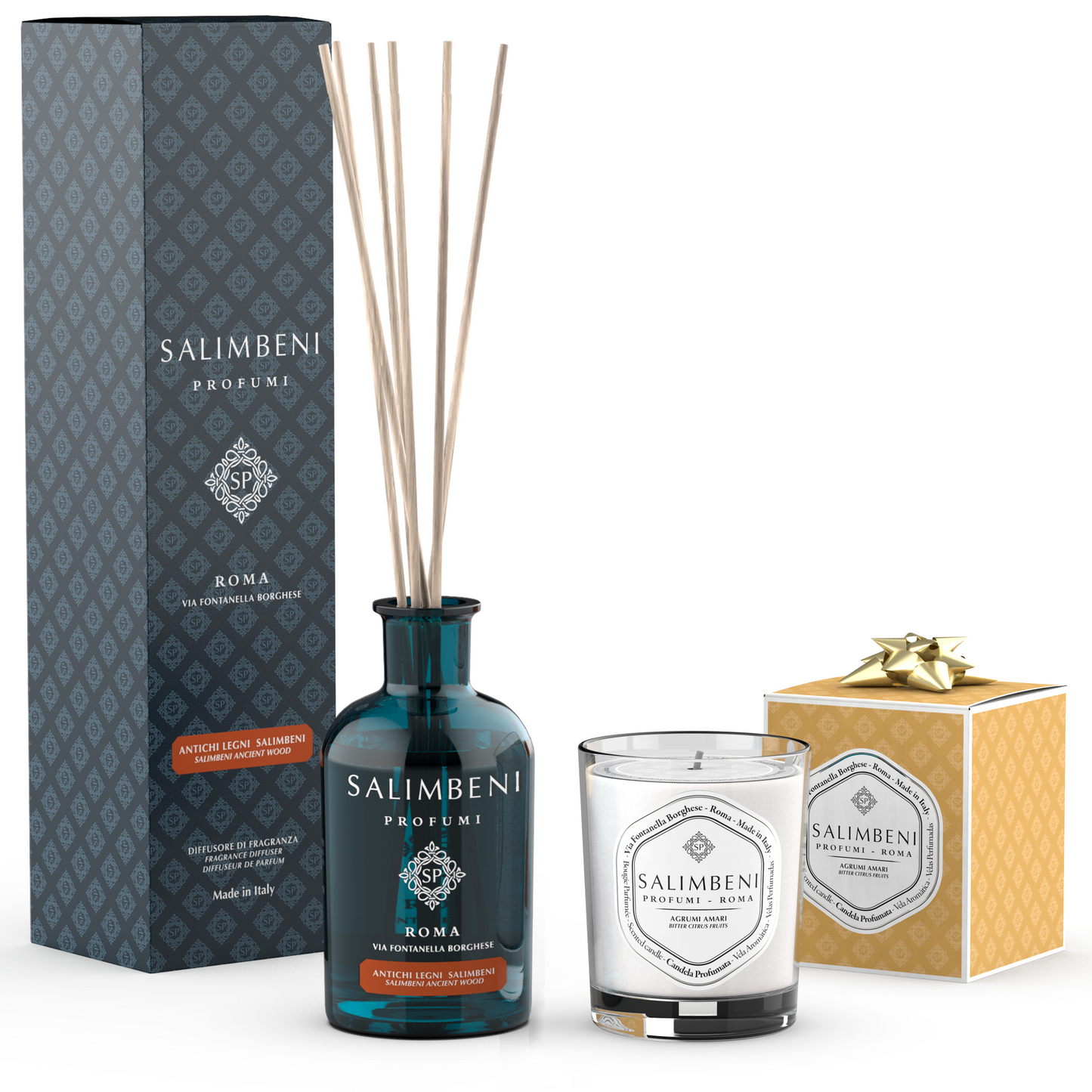 Bois Anciens Salimbeni 250 ml + Bougie Parfumée 190 gr DE VOTRE CHOIX en ESSAI GRATUIT