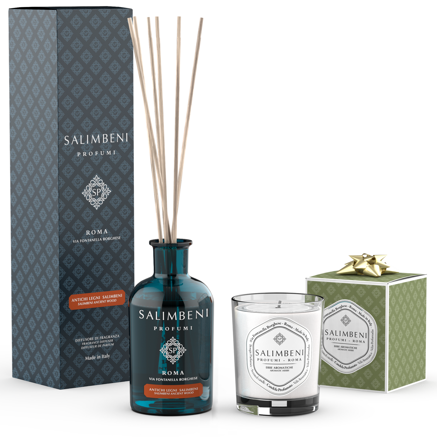 Bois Anciens Salimbeni 250 ml + Bougie Parfumée 190 gr DE VOTRE CHOIX en ESSAI GRATUIT
