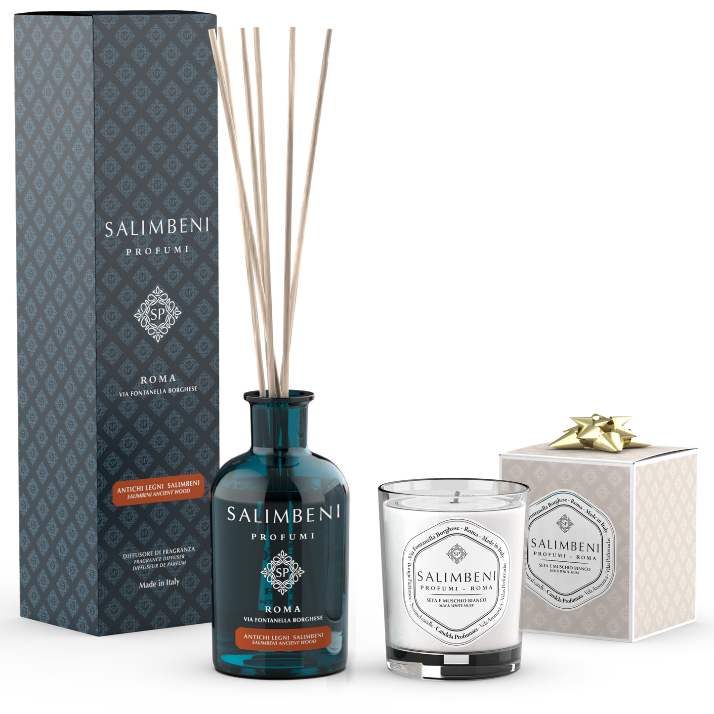 Bois Anciens Salimbeni 250 ml + Bougie Parfumée 190 gr DE VOTRE CHOIX en ESSAI GRATUIT