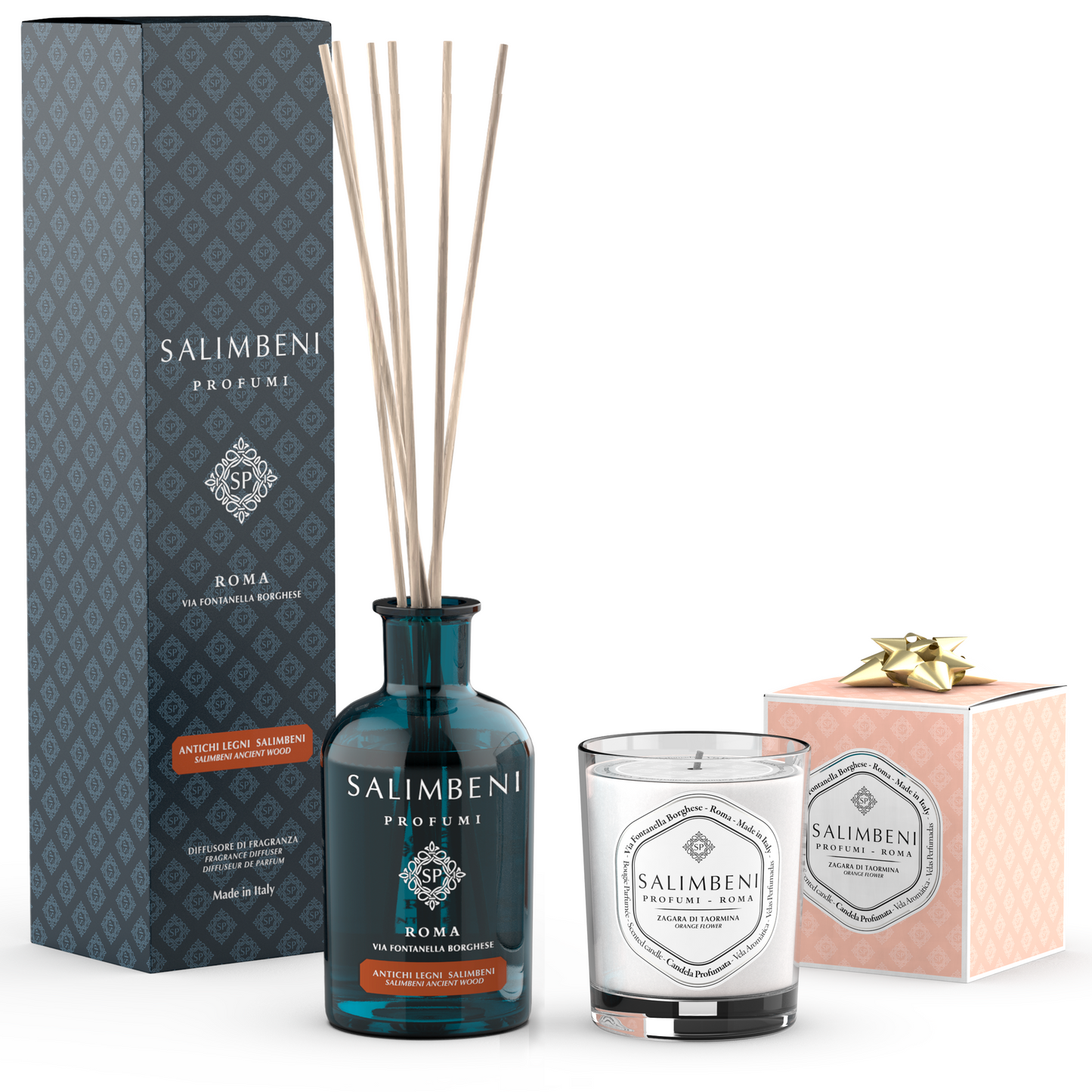 Bois Anciens Salimbeni 250 ml + Bougie Parfumée 190 gr DE VOTRE CHOIX en ESSAI GRATUIT