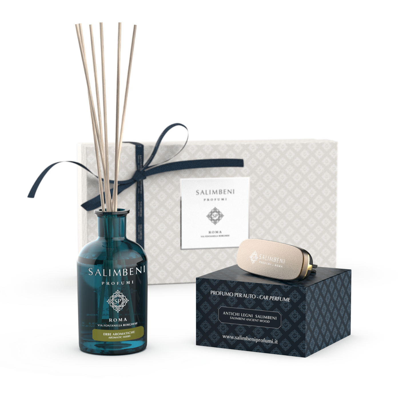 Coffret Cadeau de votre choix (Diffuseur à Bâtonnets 250 ml + Diffuseur pour Voiture du même parfum)