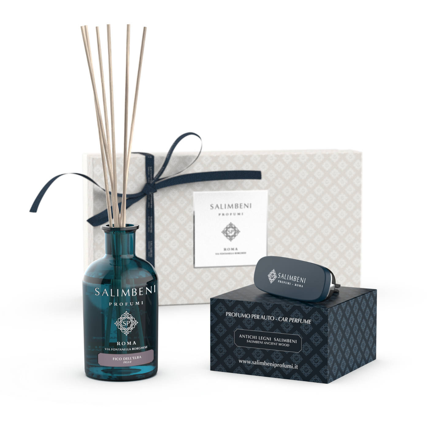 Coffret Cadeau de votre choix (Diffuseur à Bâtonnets 250 ml + Diffuseur pour Voiture du même parfum)