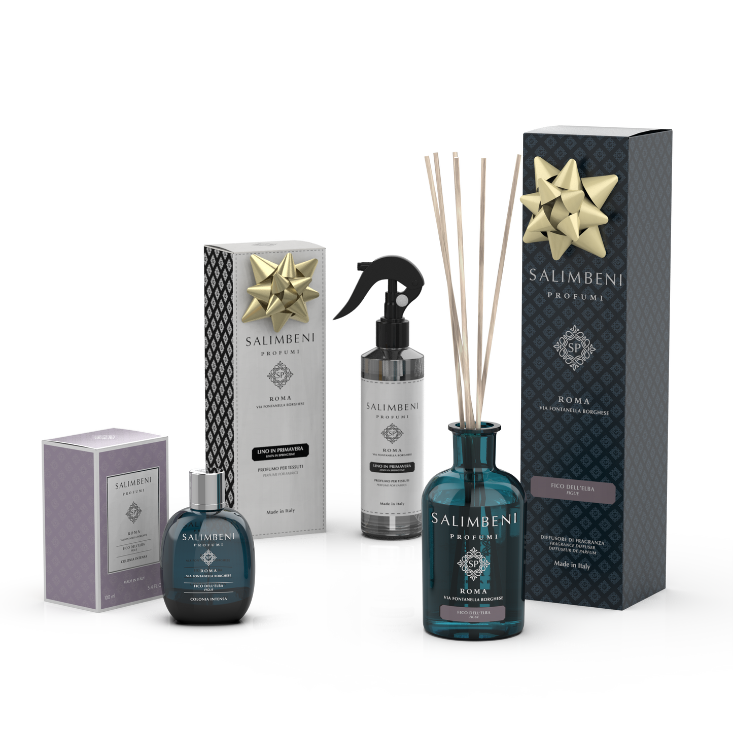 Eau de Cologne Intense 100 ml Figuier de l'Elbe Salimbeni + Figuier de l'Elbe 250 ml en ESSAI GRATUIT + Parfum Textile en Spray Le Lin au Printemps en ESSAI GRATUIT