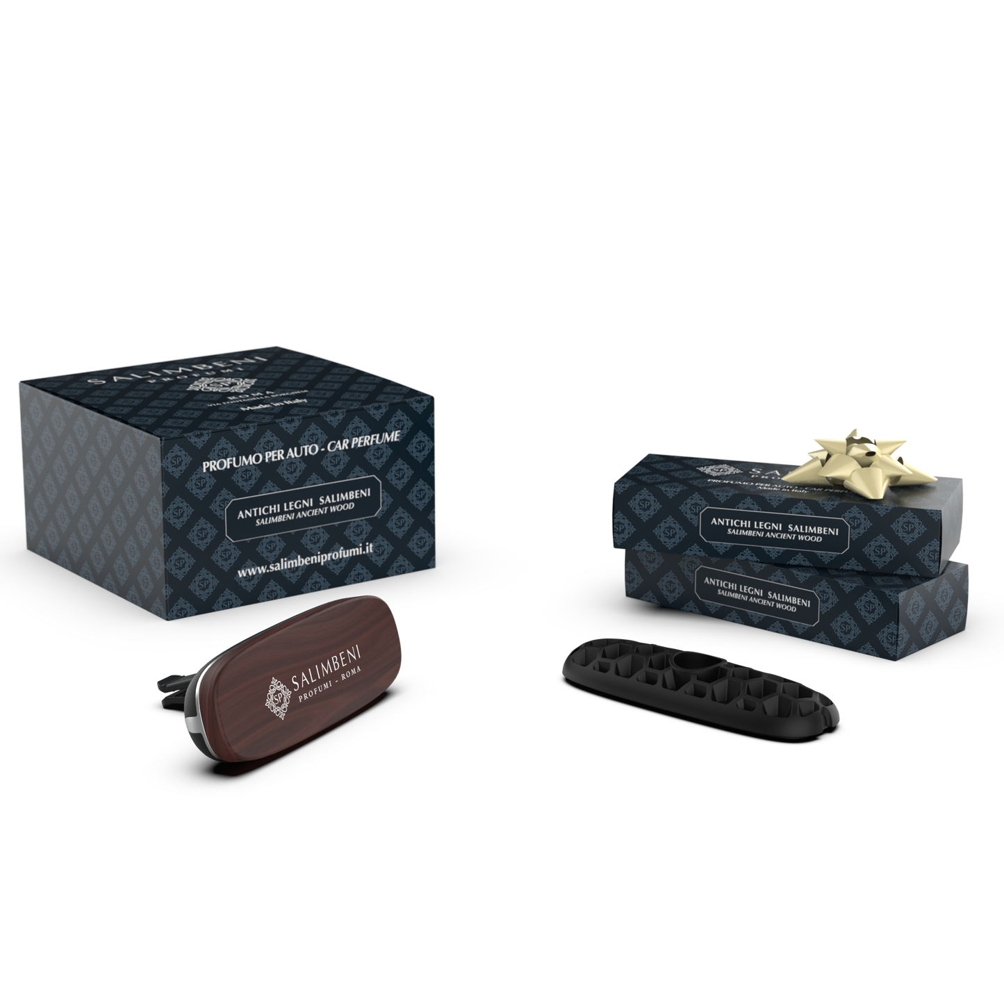 Diffuseur Voiture Premium en Bois de Noyer Massello (FRAGRANCE DE VOTRE CHOIX) + 2 recharges voiture dans la même fragrance en ESSAI GRATUIT