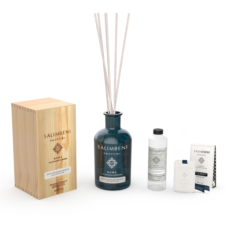 Diffuseur de 1000 ml DE VOTRE CHOIX + Recharge de 250ml du même parfum que le Diffuseur + Cartes Parfumées pour les Armoires (lot de 3)