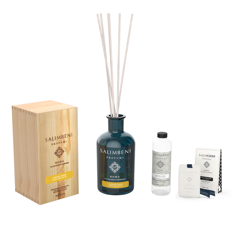 Diffuseur de 1000 ml DE VOTRE CHOIX + Recharge de 250ml du même parfum que le Diffuseur + Cartes Parfumées pour les Armoires (lot de 3)