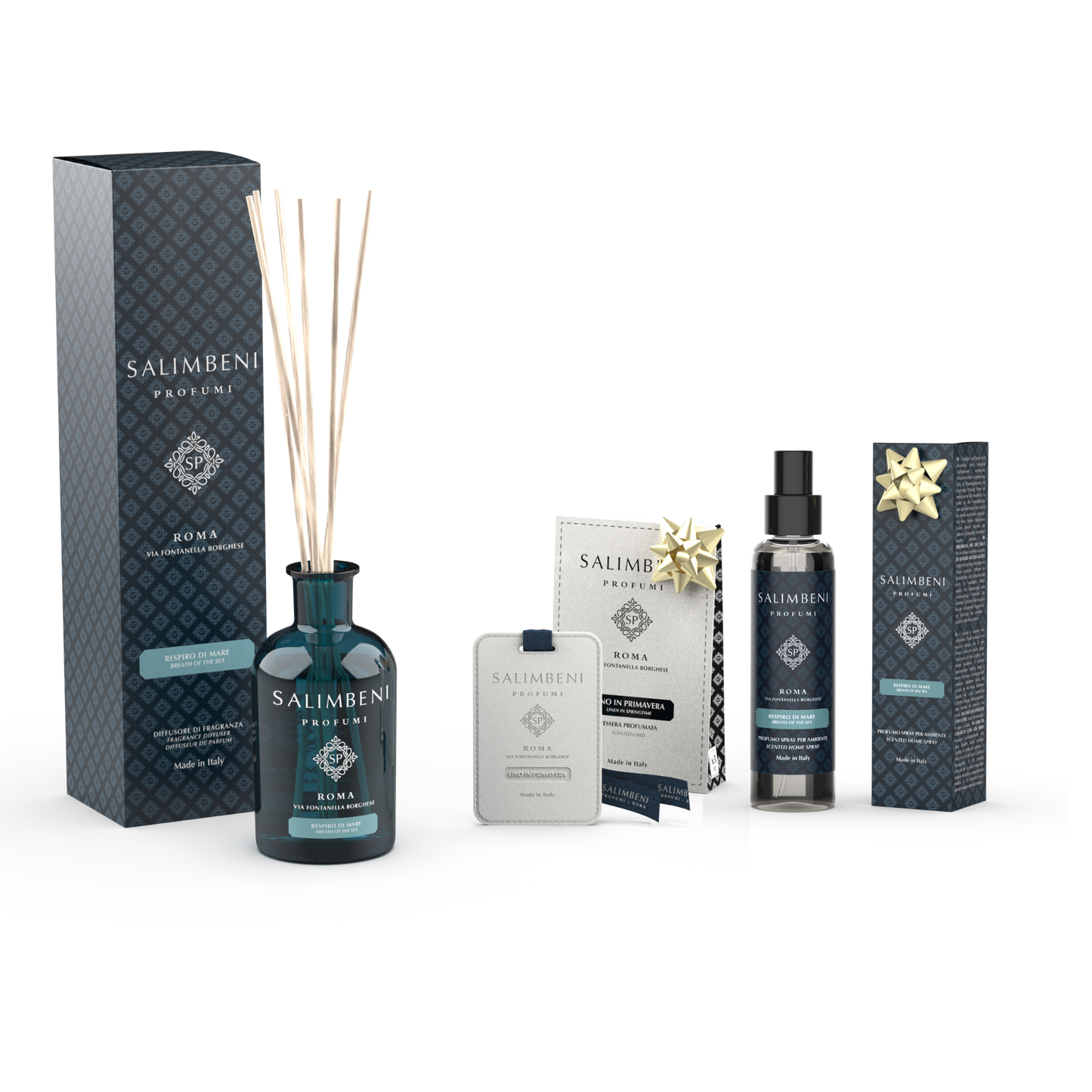 Diffuseur à Bâtonnets de 250 ml DE VOTRE CHOIX + Cartes Parfumées pour les Armoires (lot de 3) - Le Lin au Printemps en ESSAI GRATUIT + Vaporisateur d'Intérieur 150 ml du même parfum que le Diffuseur de 250 ml