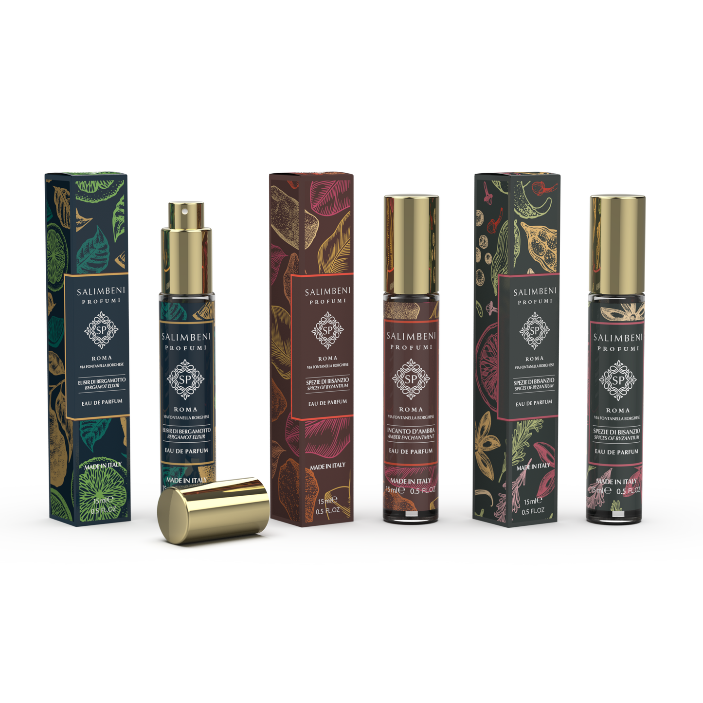 Kit de voyage 45 ml : 3 Eaux de Parfum au Format de Voyage (Élixir de Bergamote + Épices Byzantines + Magie d'Ambre)