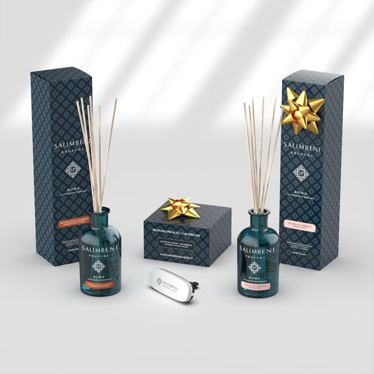 Salimbeni Ancient Woods 100ml + Elbe vijgenboom 100ml GRATIS PROEFVERSIE + Matte White Car Diffuser GRATIS PROEFVERSIE