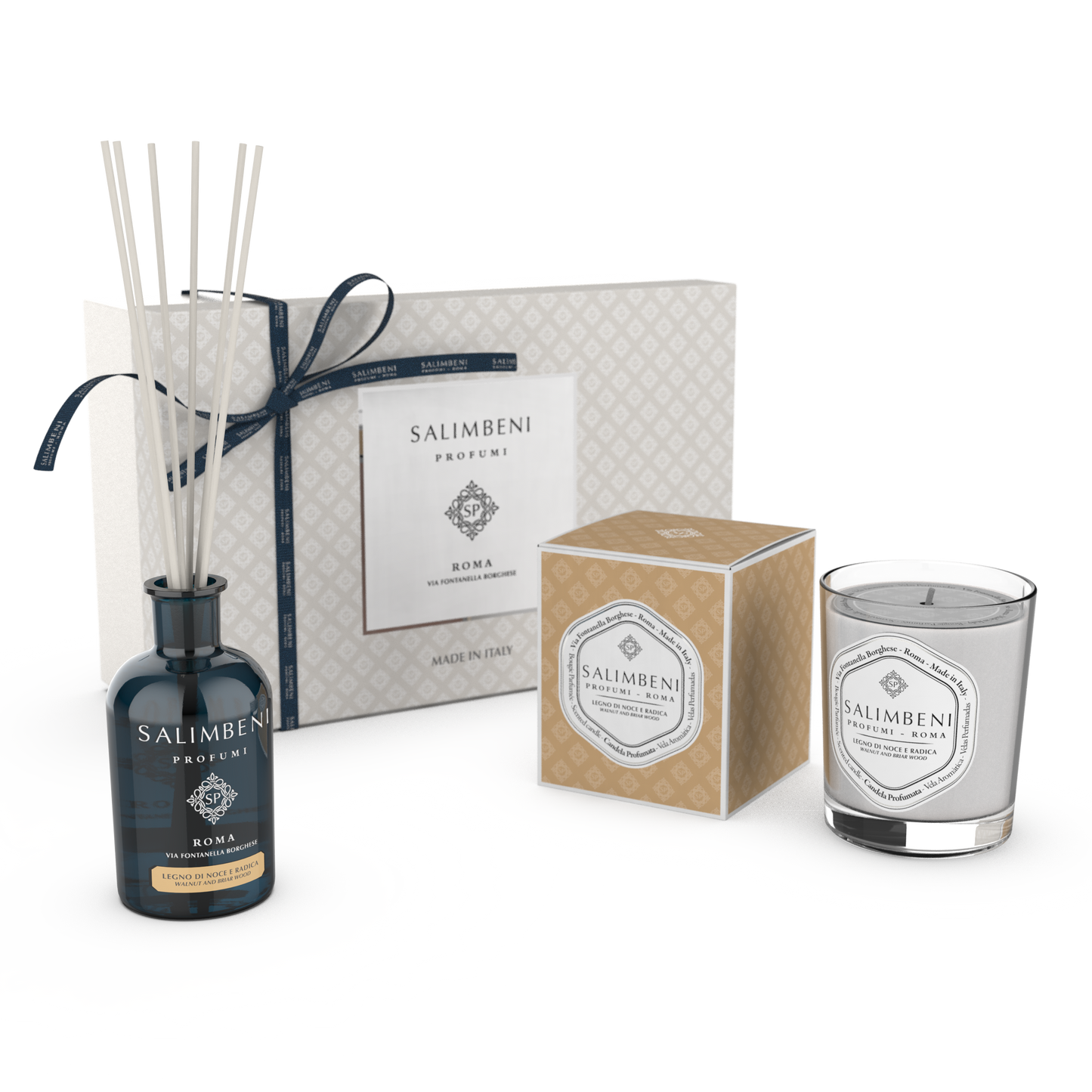 Coffret Cadeau DE VOTRE CHOIX (Diffuseur à Bâtonnets de 100 ml + Bougie Parfumée de 190 gr)