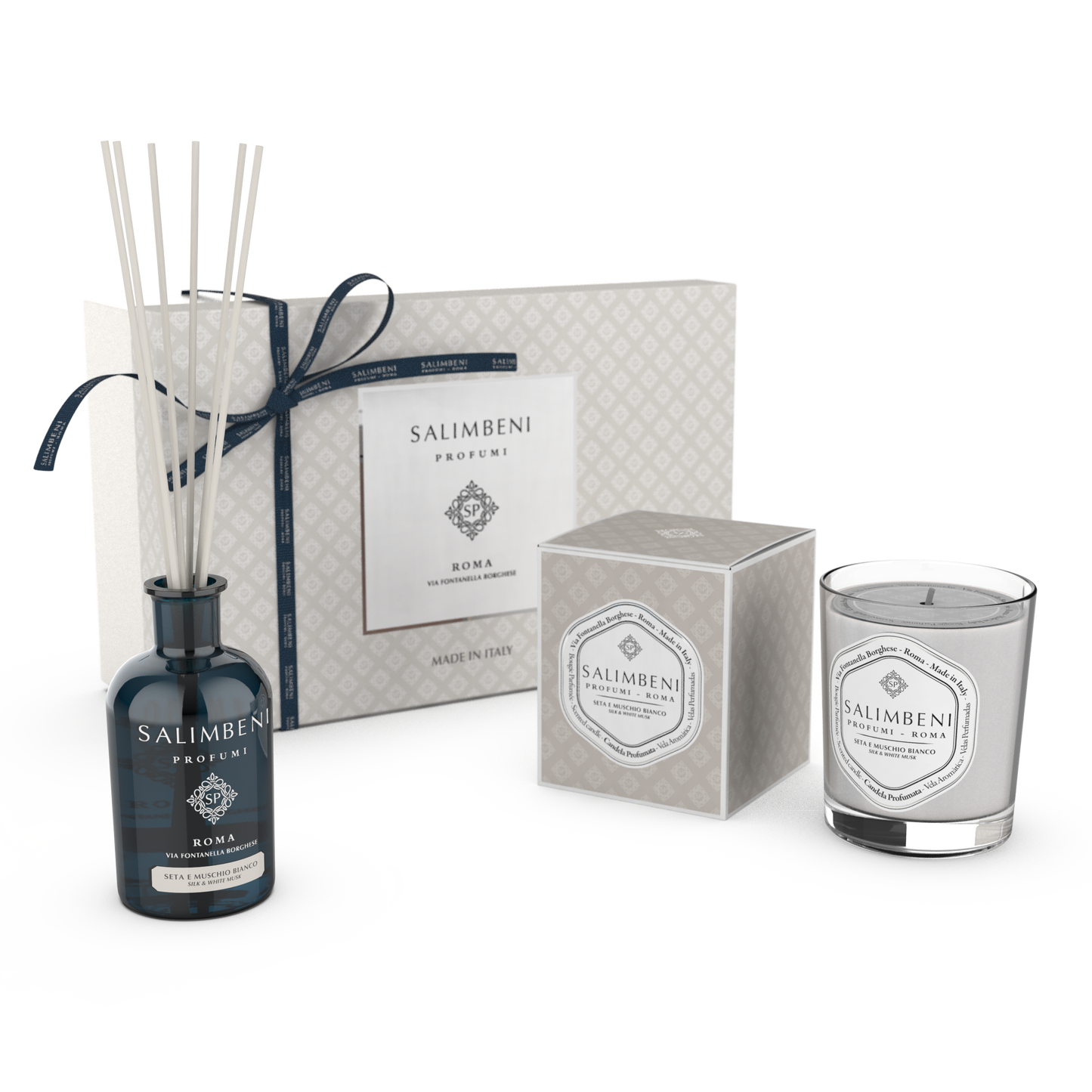 Coffret Cadeau DE VOTRE CHOIX (Diffuseur à Bâtonnets de 100 ml + Bougie Parfumée de 190 gr)