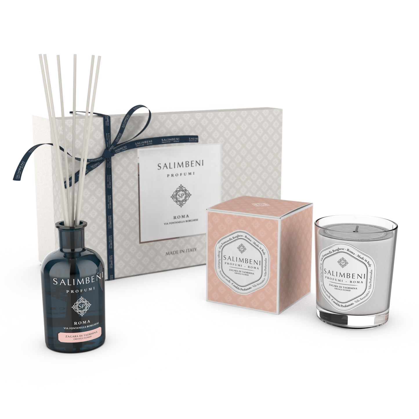 Coffret Cadeau DE VOTRE CHOIX (Diffuseur à Bâtonnets de 100 ml + Bougie Parfumée de 190 gr)