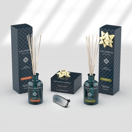Bois Anciens Salimbeni 100 ml + Diffuseur pour voiture Chromé Bois Anciens Salimbeni en ESSAI GRATUIT + Plantes Aromatiques 100 ml en ESSAI GRATUIT