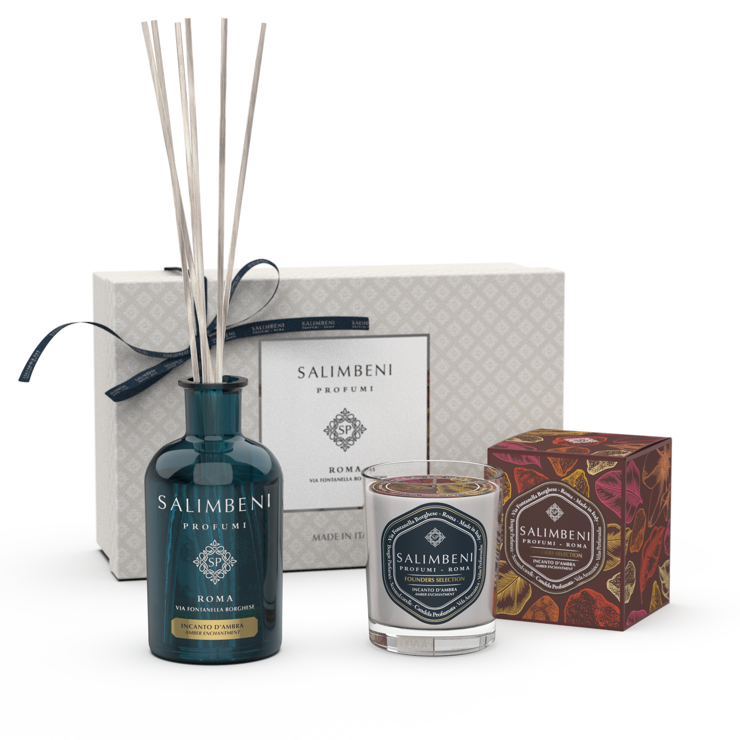 Cadeaupakket NAAR KEUZE (250 ml Founders Selection Geurstokjes + 190gr Founders Selection Geurkaars)
