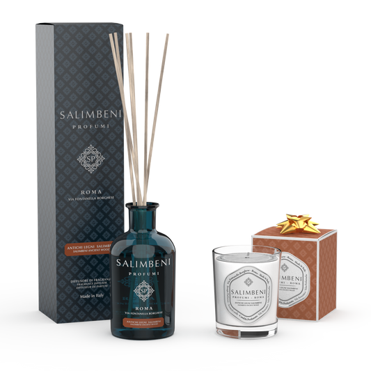 Salimbeni Antiek Hout 250 ml + Salimbeni Antiek Hout Geurkaarsen 190g