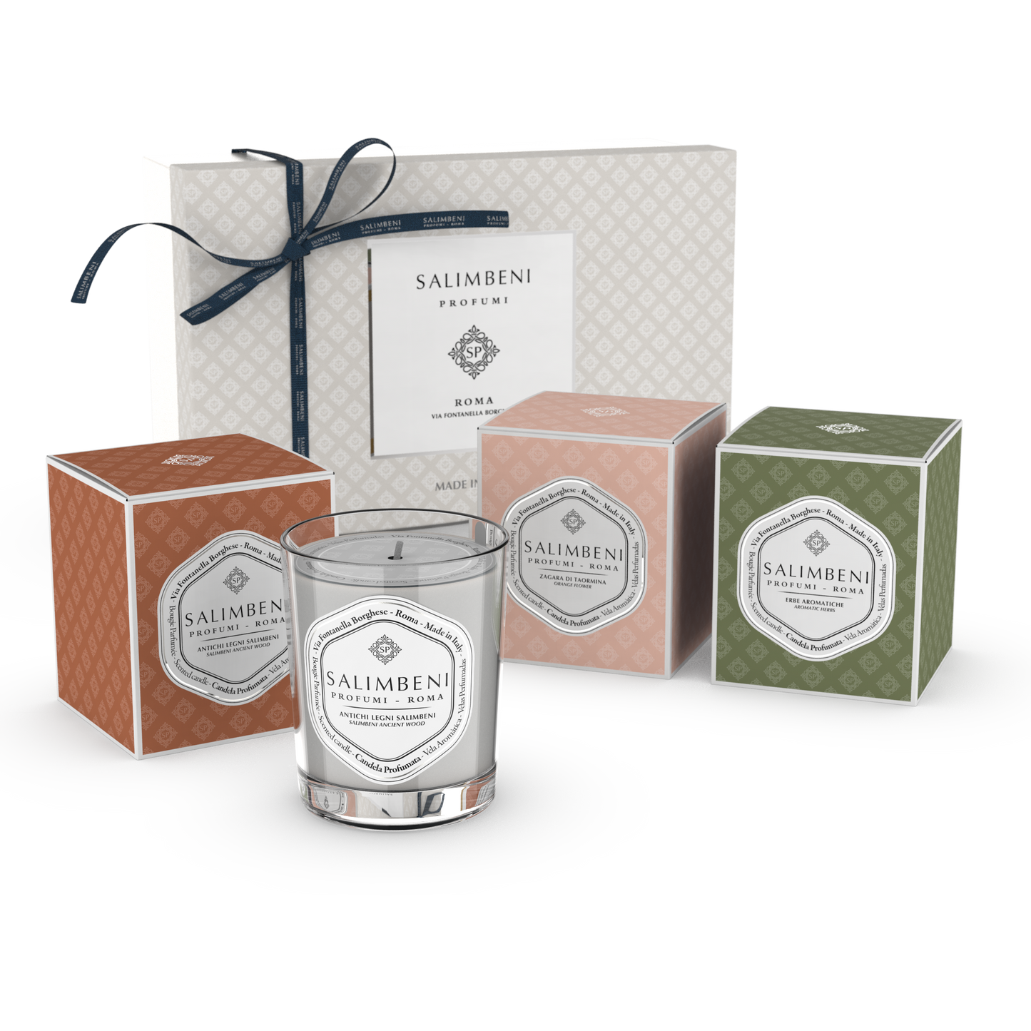 Coffret Cadeau 3 Bougies Parfumées de 190gr (MÉLANGE DE PARFUMS AU CHOIX)