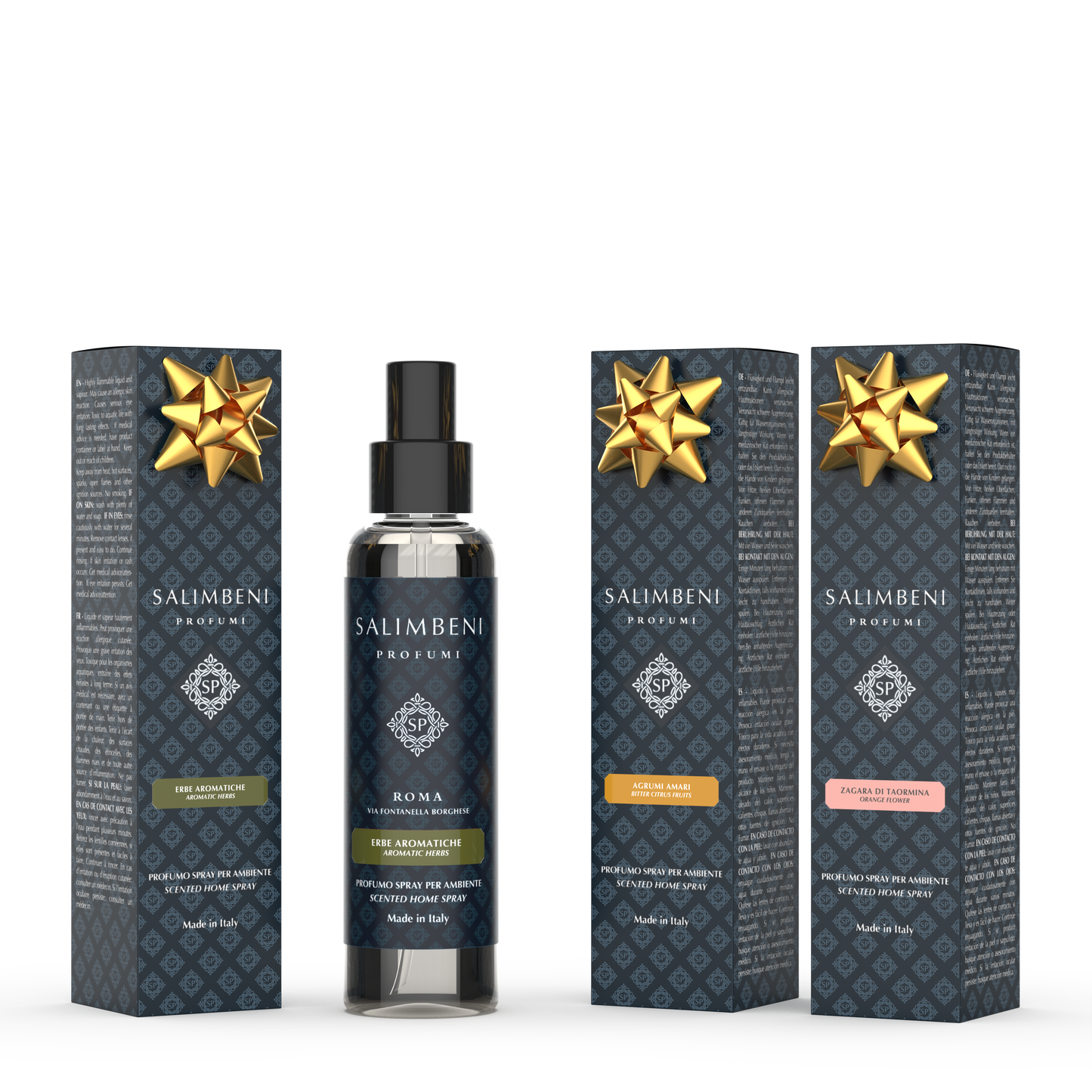3 Vaporisateurs d'Intérieur 150 ml (Plantes Aromatiques + Agrumes Amers + Oranger de Taormine)