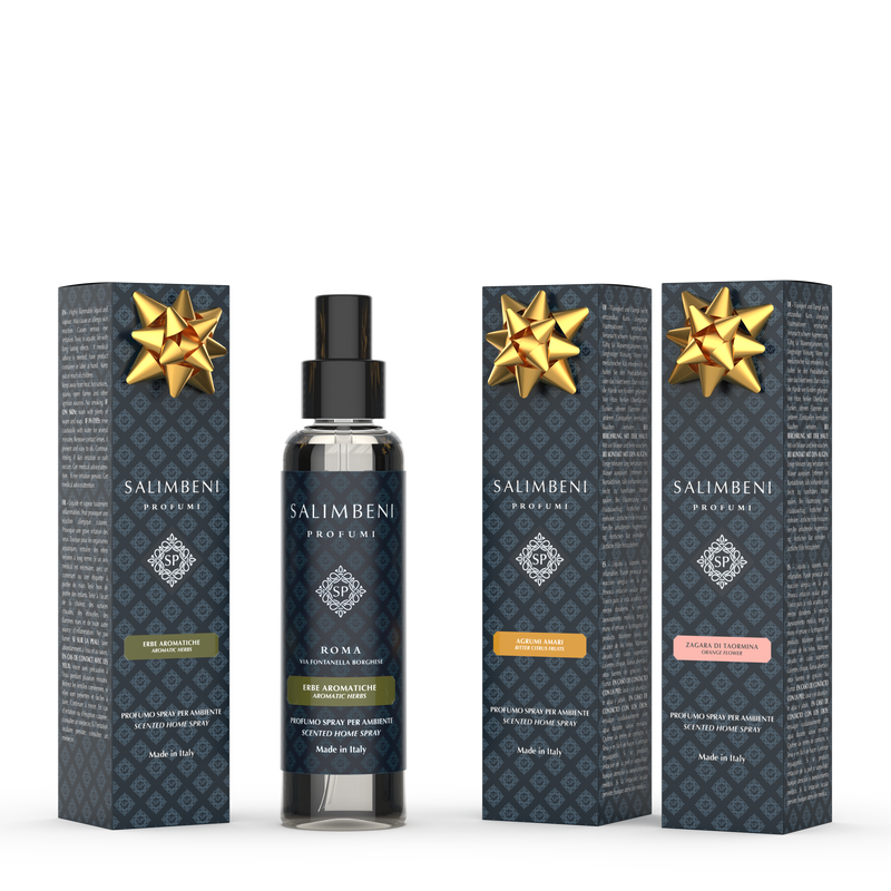 3 Huisparfum Sprays 150 ml (Aromatische Kruiden + Bittere Citrus + Taormina Oranjebloesem)