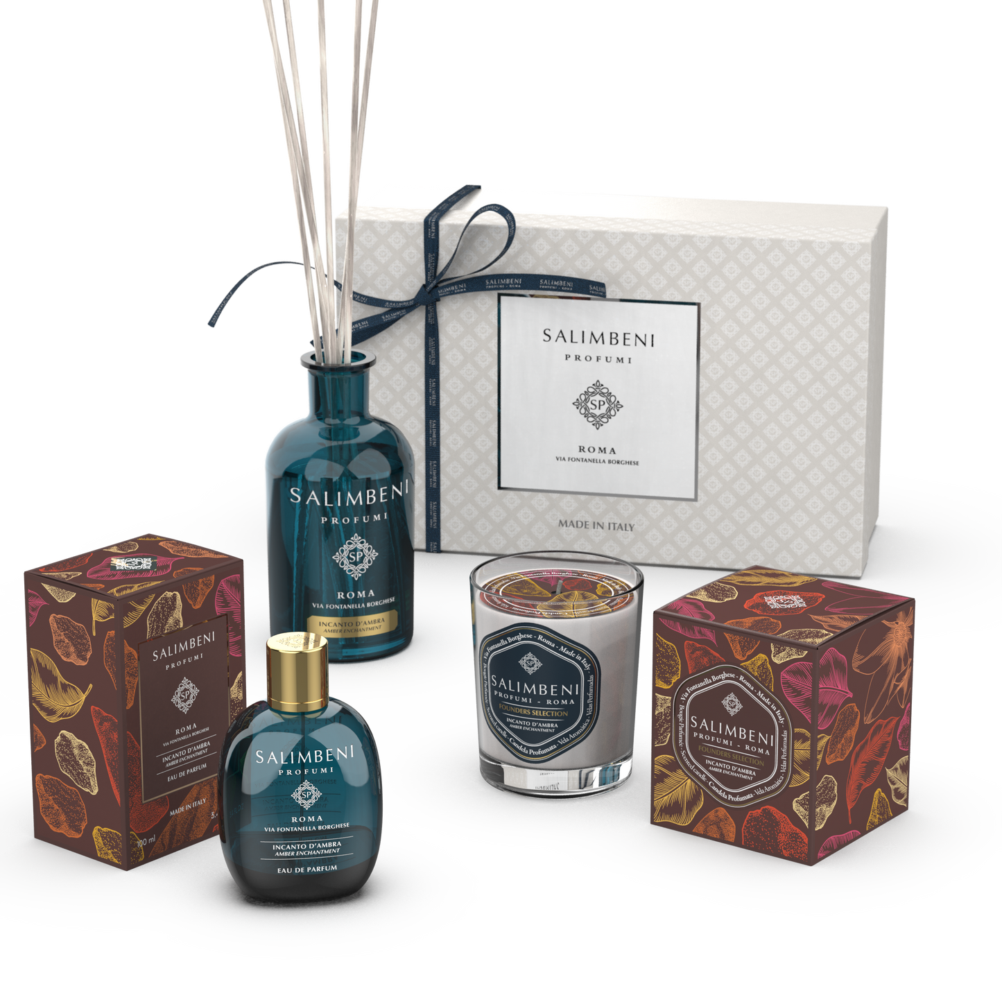 Coffret Cadeau Premium DE VOTRE CHOIX (Eau de Parfum 100 ml + Bougie Parfumée + Diffuseur à Bâtonnets  250 ml)