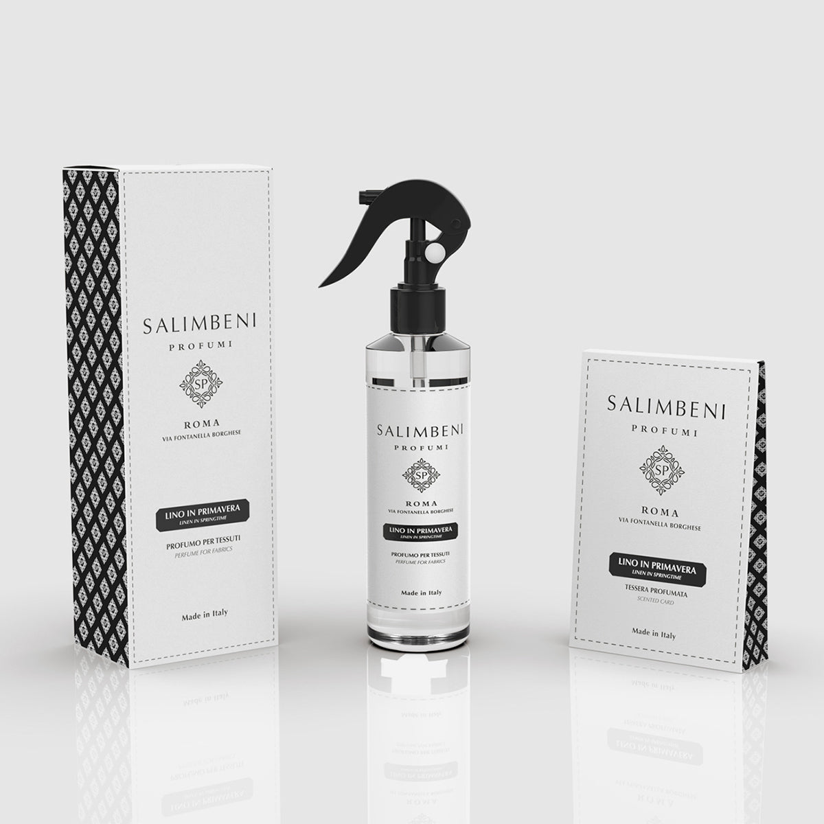 1 Parfum Textile en Spray + Cartes parfumées pour les armoires (lot de 3) - Le Lin au Printemps