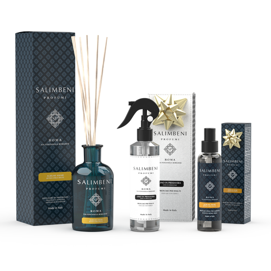 Agrumes Amers Salimbeni 250 ml + Parfum Textile en Spray - Le Lin au Printemps en ESSAI GRATUIT + Vaporisateur d'Intérieur Agrumes Amers en ESSAI GRATUIT