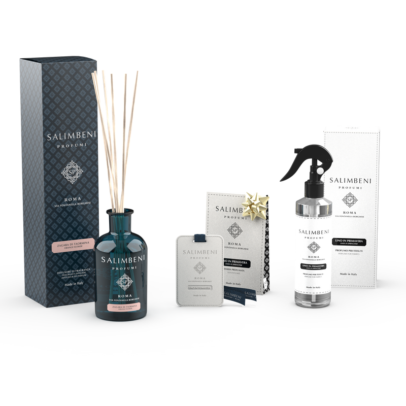 Diffuseur à Bâtonnets de 250 ml DE VOTRE CHOIX + Parfum Textile en Spray - Le Lin au Printemps en ESSAI GRATUIT + Cartes Parfumées pour les Armoires - Le Lin au Printemps en ESSAI GRATUIT