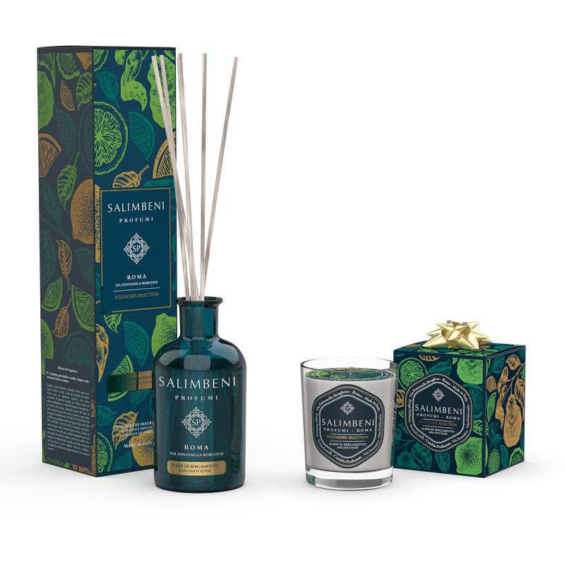 Founders Selection: Bergamot Elixir (250 ml Geurstokjes + Geurkaars 190 gr)